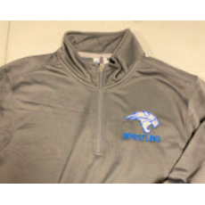 Gray Lined 1/4 Zip Wrestling Logo